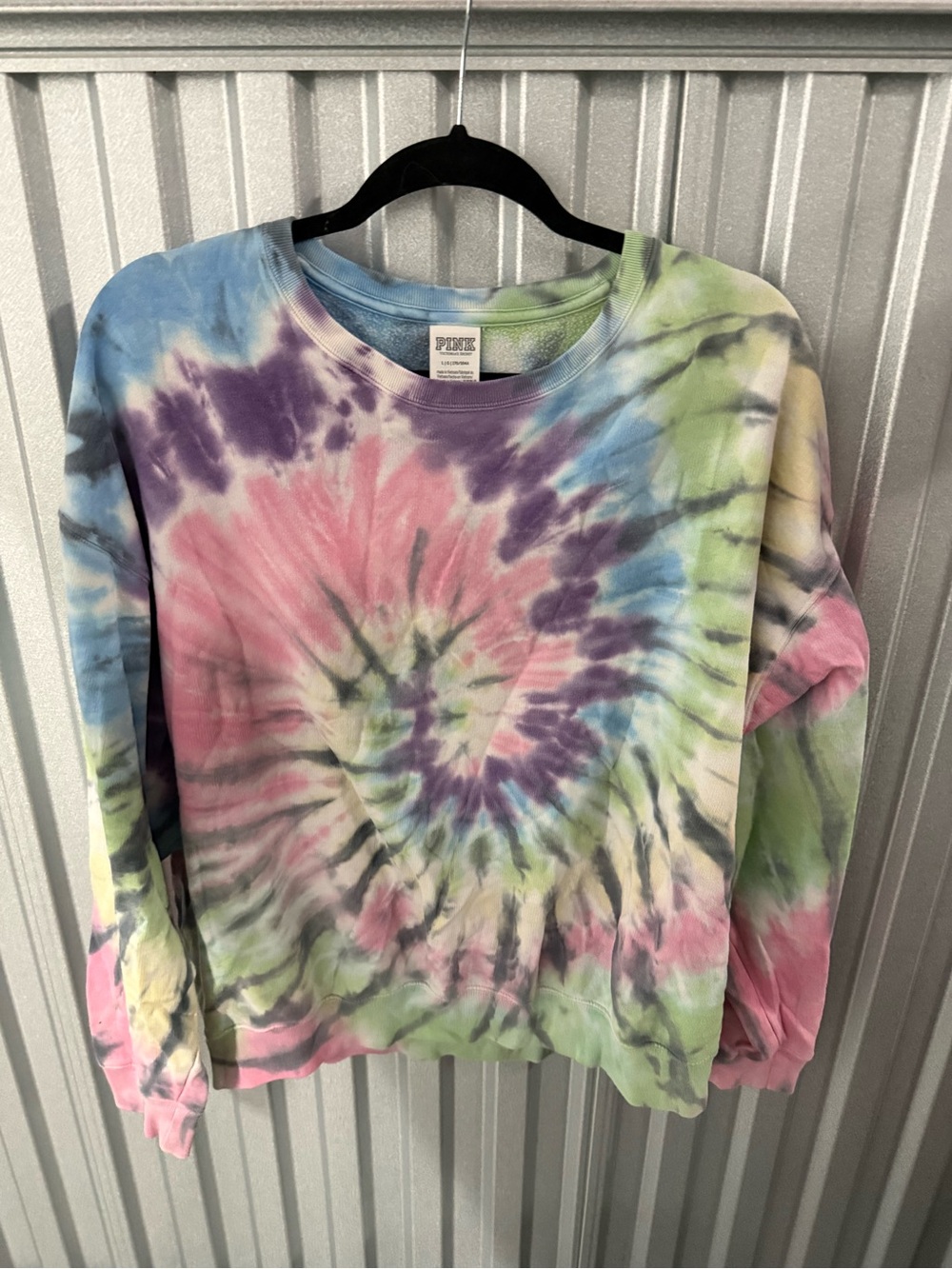 PINK Victoria's Secret Tie-Dye Crewneck Sweatshirt - Pastel Multicolor